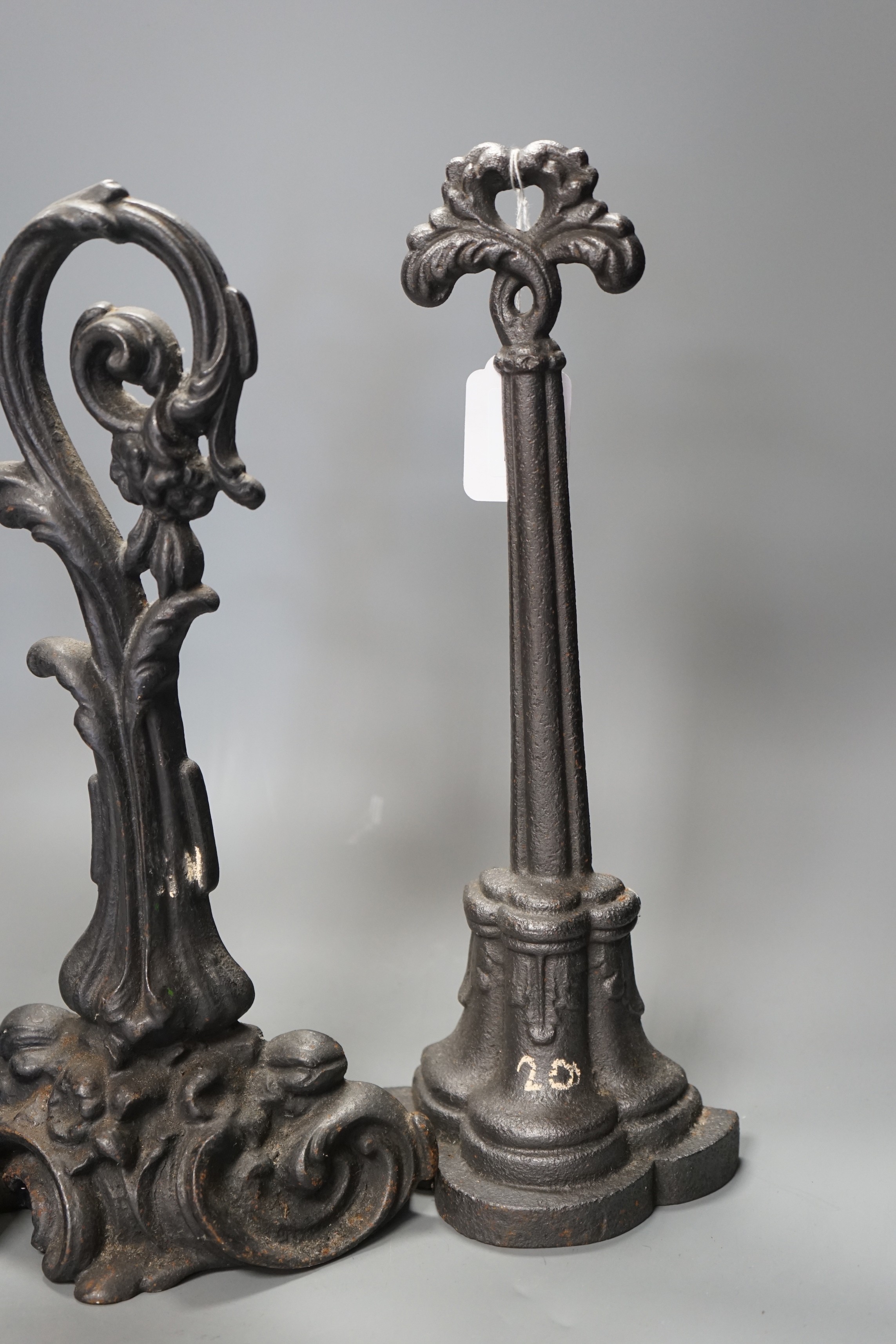 Four assorted Victorian cast iron doorstops, tallest 38cm